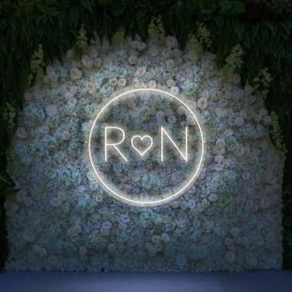 Customize Initials In Circle Neon Sign