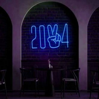 2024 Victory Pose Vibrant Neon Sign