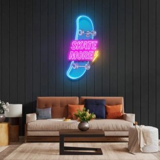 Skate More Led Neon Acrylic Artwork