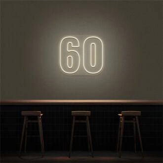 Brighten Your Celebrations and Spaces: 60 LED Neon Number LED Sign Perfect for Parties, Weddings, and Trendy Home Decor.