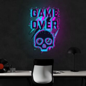 Game Over Neon Sign X Acrylic Artwork