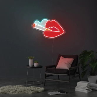 Lips Smoke LED Neon Sign