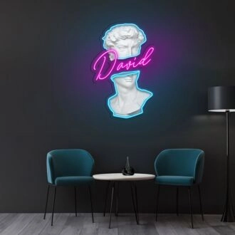 David Statue Neon Sign X Acrylic Artwork