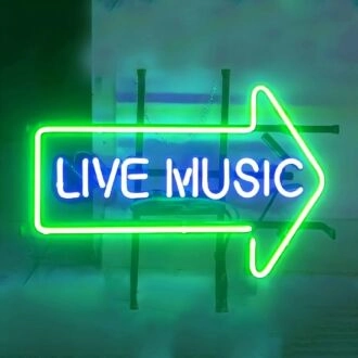 LIVE MUSIC Energetic Iron Frame Neon Sign