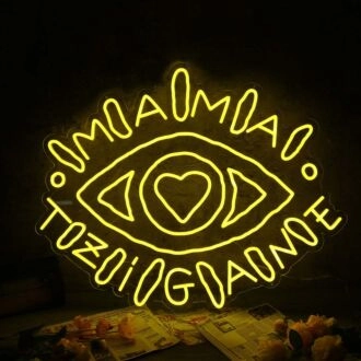 Aesthetic Eye Yellow Neon Sign
