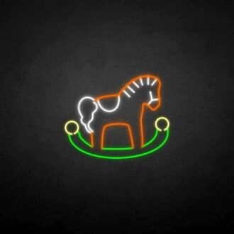 'Marry Christmas Wooden Horse' neon sign