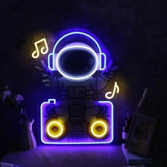 Astronaut Sitting On The Radio Custom Neon Sign for Space Enthusiasts