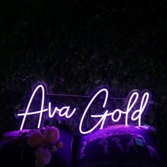 Ava Gold Purple Neon Sign