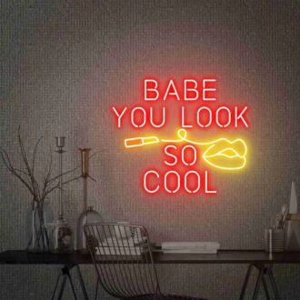 Brighten Up Your Space: Babe You Look So Cool Led Neon Sign for Bars, Parties, and Home Decor
