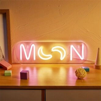 Brighten Up Your Nights: Perfect for Home Decor, Romantic Evenings, and Vibrant Parties with Back Plate LED Neon Moon LED Neon Sign.