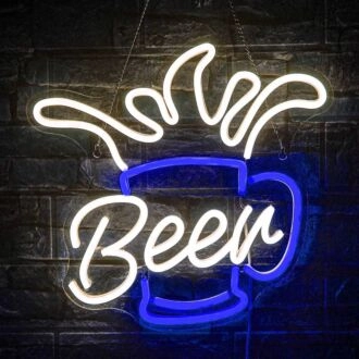Customize Bubbling Beer Mug Icon Neon Light