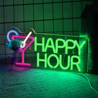 Customize HAPPY HOUR Style 1 Fun Drinking Time Neon Sign