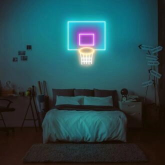 Basketball Basket Neon Sign for Sports Enthusiasts