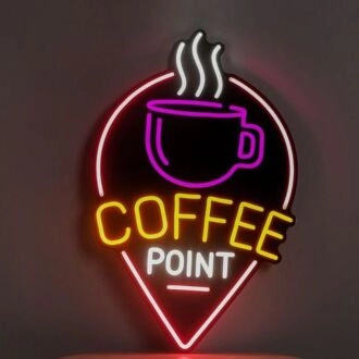 Customize coffee Wall Decor Neon Black Backsplash