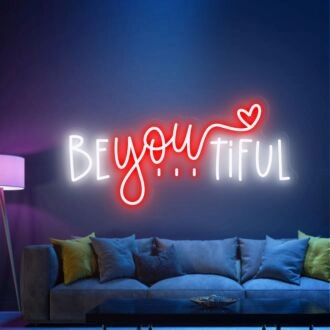 Enhance Your Beauty Salon or Hair Salon Ambiance with the "Be You Tiful Neon Sign" - Perfect for Adding a Sparkle to Decor, Celebrations, and Client Welcome Areas.