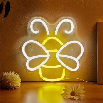 Brighten up your bar, bedroom, or wedding ambiance with the Bee LED Neon Light Decorative Sign.