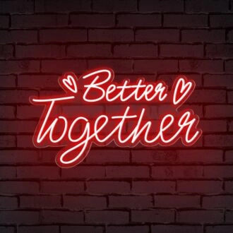 Brighten up Weddings and Celebrations: Better Together Words Hearts Neon Sign for Romantic Ambiance