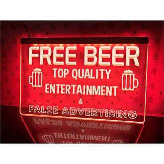 Free Beer Funny Hanging Neon Sign