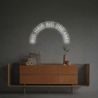 Brighten Up Your Salon or Boutique: "Big Hair Big Dreams" LED Neon Sign Perfect for Home Decor, Fashion Studios, and Stylish Parties