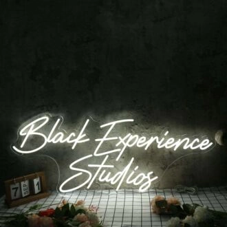 Black Experience Studios White Neon Sign
