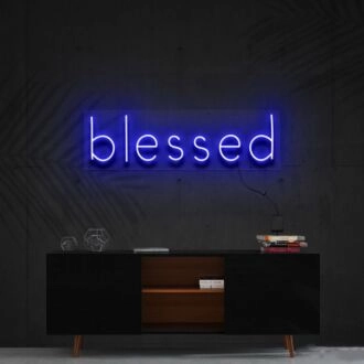 Blessed Neon Sign for Inspirational and Spiritual Decor