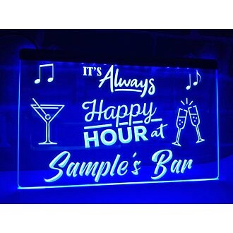 It's Always Happy Hour Personalized Hanging Neon Sign