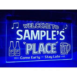 Welcome to My Place Personalized Hanging Neon Sign