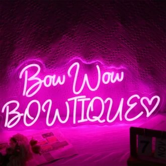 Bow Wow Bowtique Neon Sign
