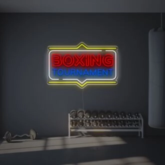 Enhance Your Sports Bar or Gym Ambiance with the Boxing Tournament LED Neon Sign