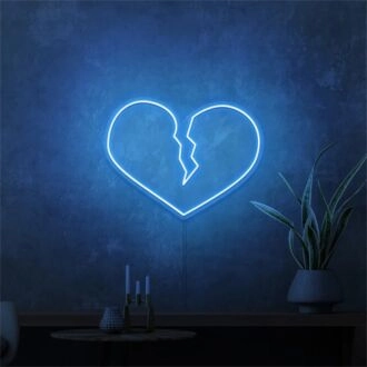 Brighten Up Your Space with Broken Heart Mini LED Neon Sign - Perfect for Bedroom Ambiance, Office Decor, or Romantic Evenings.