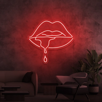 Biting Lip Neon Sign