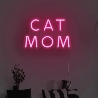 Brighten Your Space with Cat Mom LED Neon Sign - Perfect for Home Decor, Office Ambiance, and Cat-Themed Celebrations
