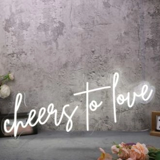 Cheers To Love White Neon Sign