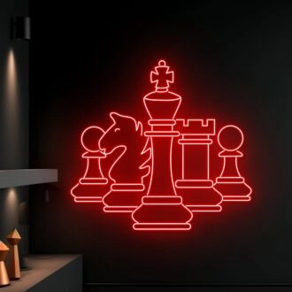 Brighten Your Game Nights and Decor with the Custom Chess Led Neon Sign for Home, Office, and Social Events.