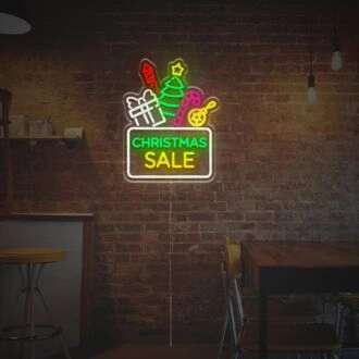 Brighten Up Your Holiday Sales: Christman Sale LED Neon Sign for Festive Shop, Office, and Home Decor.