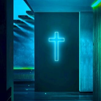 Church Cross Neon Sign for Religious and Spiritual Spaces