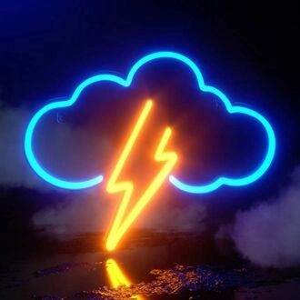 Cloud Lightning Storm Neon Sign for Whimsical and Fun Spaces