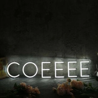 Coffee White LED Neon Sign for Cafes and Coffee Shops