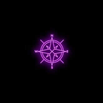 Compass Neon Sign for Adventure and Travel Lovers