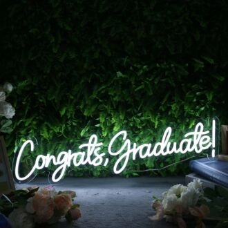 Congrats Graduate White Neon Sign