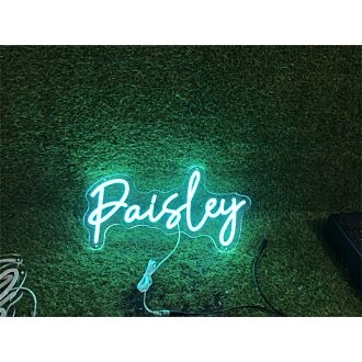 Brighten Your Space: Custom Name Paisley LED Neon Sign for Bar, Office, and Special Events Decor.