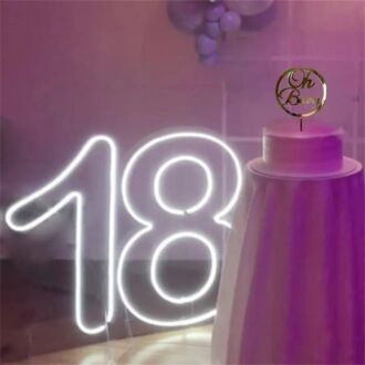 Brighten Your Milestone Celebrations and Spaces with the Customized Number 18 LED Neon Sign: Perfect for Birthdays, Anniversaries, and Trendy Home Decor.
