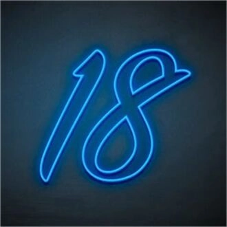 Elevate Your Special Celebrations and Decor with the Customized Number 18 LED Neon Sign - Perfect for Birthdays, Anniversaries, and Home Bars.