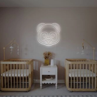 Brighten Your Space: Cute Panda Head LED Neon Sign Perfect for Kids' Rooms, Play Areas, and Birthday Celebrations