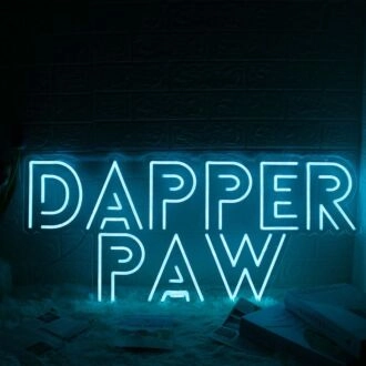 Dapper Paw Blue Neon Sign