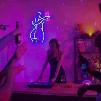Elevate Your Bedroom, Boutique, or Bachelorette Bash with the Dark Blue Mannequin Women's Bedroom Neon Sign.