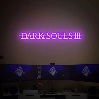 Light Up Your Loved One's Gaming Space: Dark Souls III LED Neon Sign - The Perfect Christmas Gift for Boyfriend, Ideal for Home Decor, Gamer Rooms, and Man Caves.