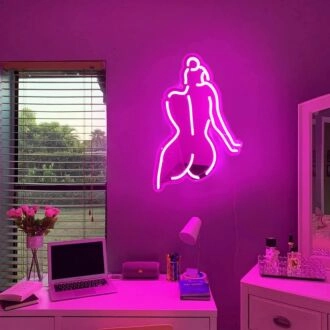 Brighten Your Bedroom, Boutique, or Bachelorette Party with the Deep Pink Mannequin Women's Bedroom Neon Sign.