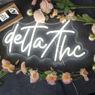 Delta Thc White Neon Sign