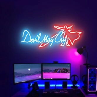 Elevate Your Game Room and Bar Ambiance with Dmc Neon Sign Devil May Cry Size And Color Neon Lights, Perfect for Home and Party Decor.